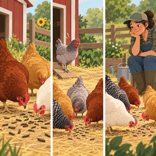 Exclusive AviFarms illustration for Make Treat Time Count: Why Do Chickens Love Dried Black Soldier Fly Larvae?