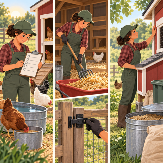 Exclusive AviFarms illustration for What Homestead Chores Should You Do Every Day, Week, and Month?